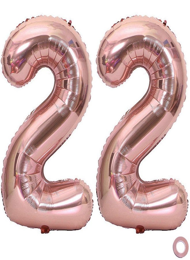 Juland Rose Gold Number Balloons Large Foil Mylar Balloons 40 Inch Giant Jumbo Number Balloons XXL for Birthday Party Decorations - 22 - Image 1